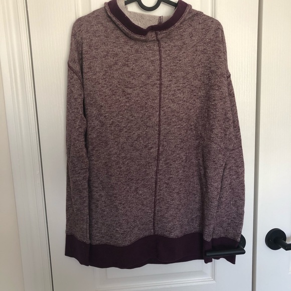 Long, purple sweater with oversized neck - Picture 6 of 7